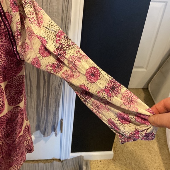 Boho Blouse By Chip and Pepper Pink/off White Size Med - Picture 3 of 5